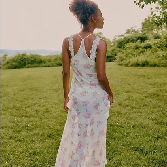 Free People Cream Sleeveless V-Neck Maxi Sundress - Picture 4 of 10